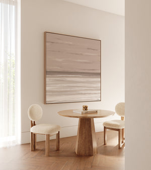 Dusk limited edition canvas print in dining room – abstract moody seascape wall art DT Art Studio.