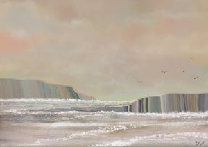 Ocean Bloom print sample, limited edition Australian coastal art by DT Art Studio.