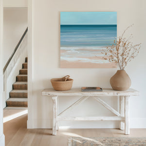 Coastal Azure limited edition canvas print unframed – abstract coastal seascape wall art DT Art Studio.