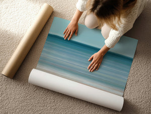 Coastal Azure limited edition rolled canvas print – abstract coastal seascape art Australia
