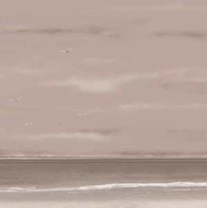 Dusk – Seabirds in flight over calm moody ocean, limited edition canvas print | DT Art Studio.