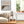 Coastal Serenity limited edition paper print in black frame styled in bright Scandinavian living room – Australian coastal wall art DT Art Studio.