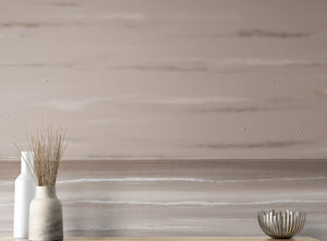 Close-up detail of Dusk abstract seascape print – soft maroon tones and birds in flight, limited edition coastal wall art DT Art Studio.