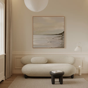Unbound canvas print in oak floating frame – abstract coastal seascape wall art Australia